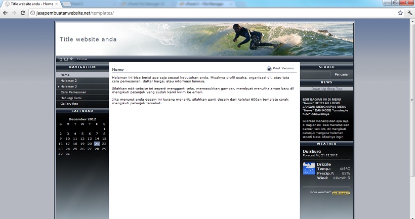koleksi tema website